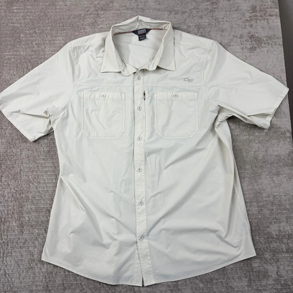 Outdoor Research Wayward SS Shirt Mens XXL Beige Nylon Blend Hiking 269220‎ S19